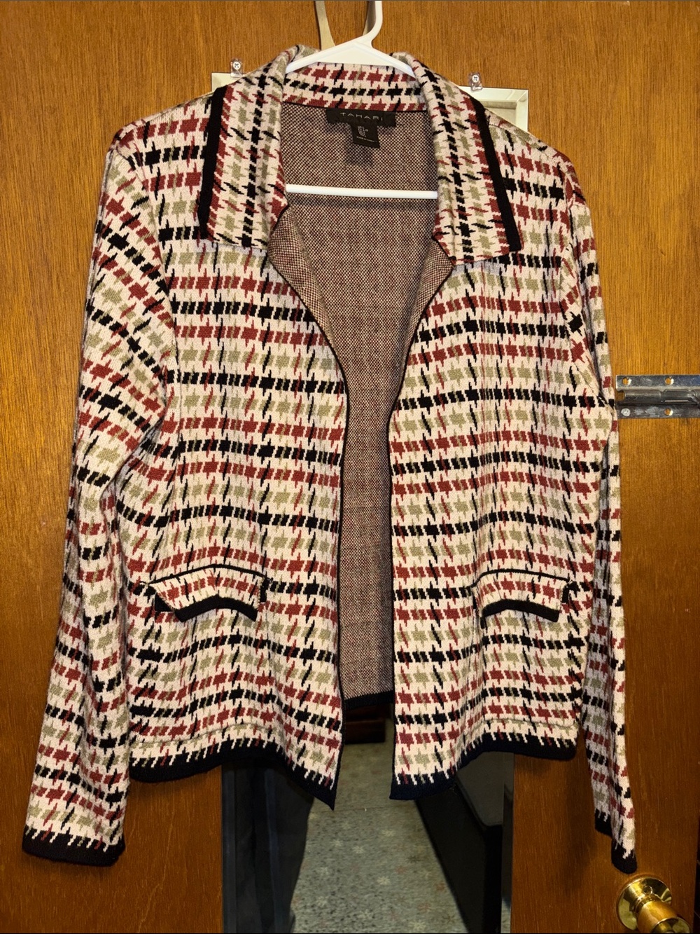 Tahari Houndstooth Knit Jacket